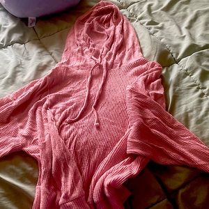 cute pink stretchy comfortable home hoodie